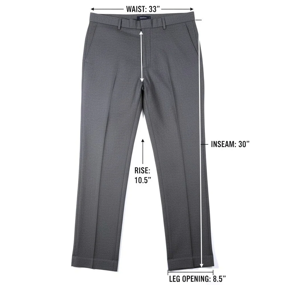 Calvin Klein Mens 33x30 Dress Pants Polyester Viscose Gray Flat Front Trousers - Picture 3 of 5